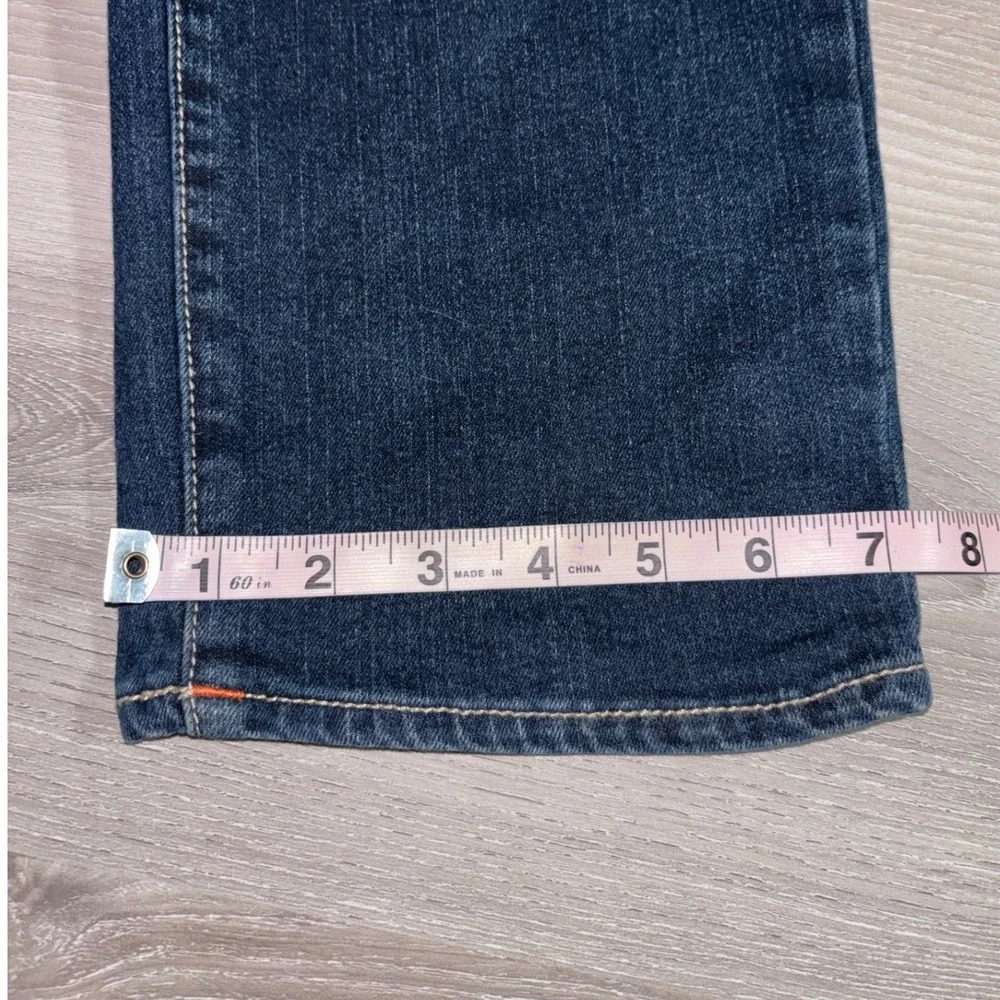 NWOT True Religion Mens 36 Geno Relaxed Slim Jeans Dark Wash Orange Stitch Y2K
